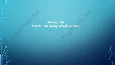 betonning sovuqqa chidamliligi tasnifi — PPTX