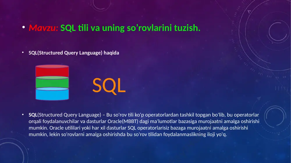 sql tilida ma'lumotlar bazasidan ma’lumotlarni olish - Page 4