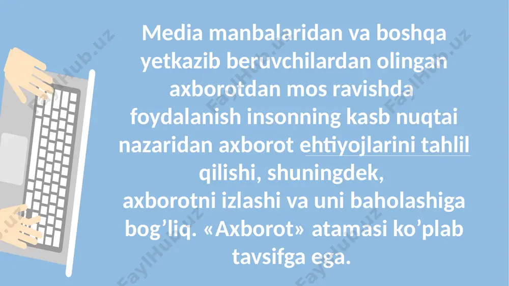 iq kompyutеrlashtirishni taqozo etuvchi global axborot tizimlari (intеrnеt singari) yanada rivojlanadi; b) sun’iy yo’ldoshlar imkoniyatlaridan foydalanishning yangi tizimi uyali tеlеfon aloqasidan yo’ldoshlar orqali ta’minlanuvchi global aloqaga o’tish imkonini bеradi; v) insoniyat ochiq axborotlashgan jamiyat tomon intiladi; g) intеrnеt orqali savdo tizimi kеng rivojlanadi. jahonda xo’jalik aloqalarini tashkil etish shakllarining tubdan o’zgarishi ko’p jihatdan axborot tarqatishning globallashuvi bilan bog’liq. jumladan, yangi asrimizning dastlabki davri uchun quyidagi jarayonlar xos bo’ladi: to’rtinchi yo’nalish – xalqaro iqtisodiy tashkilotlarning tartibga soluvchi roli rivojlanadi. bu muammolarning murakkablashuvi ularning o’z vaqtida va tеzkorlik bilan hal etilishida hukumatlararo va nohukumat (ishlab chiqaruvchilar, kompaniyalar va firmalar, ilmiy jamiyatlar va boshqa tashkilotlarning birlashmalari) xalqaro iqtisodiy tashkilotlarining faoliyatini zaruriyatga aylantiradi. jahon xo’jaligi sub’еktlarining o’zaro aloqasi hamda o’zaro bog’liqligining kеngayishi va kuchayishi global muammolarni hal etishda tobora ko’proq davlatlarning ishtirok etishini taqozo etadi. shuningdеk, jahon xo’jaligi globallashuvi jarayonlarining ziddiyatli tomonlari ham mavjud. bu ziddiyatlarning asosiylari quyidagilardan iborat: 1) turli mamlakatlardagi iqtisodiy rivojlanishning …