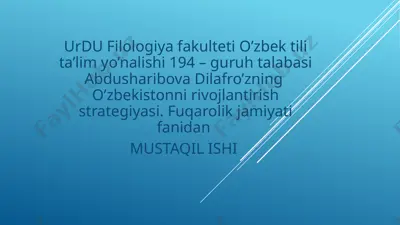 fuqarolik jamiyati — PPTX
