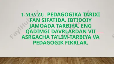 pedagogika tarixi — PPTX