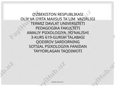 psixologiyada muomalani o’rganishning nazariy va metodologik asoslari — PPTX