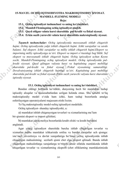 makroiqtisodiy siyosat va mandell-fleming modeli — PDF