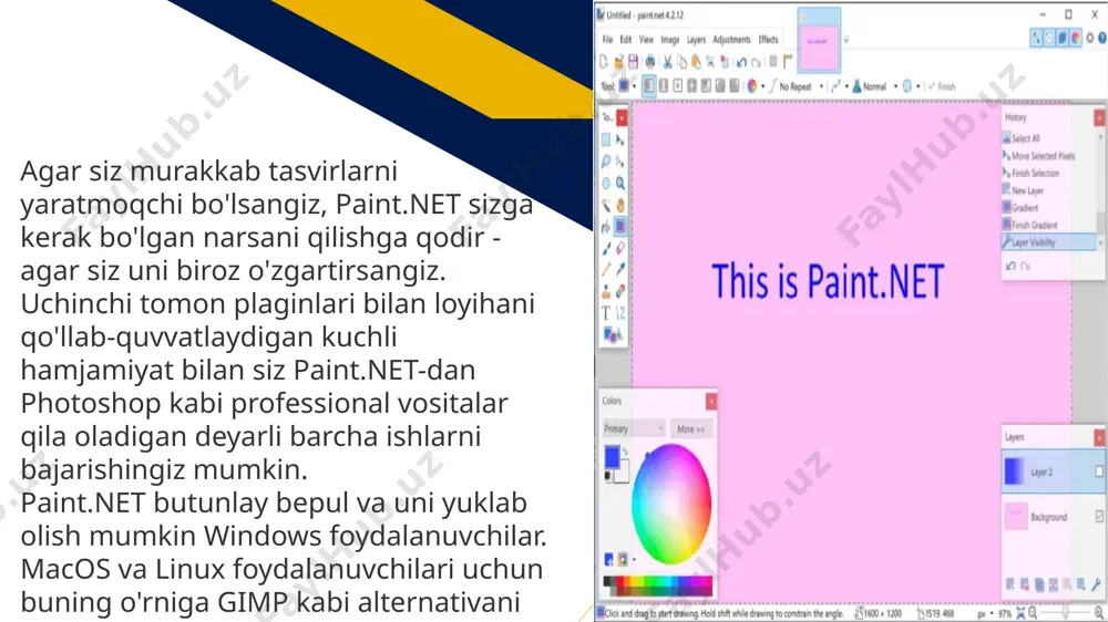 mumkin qatlamlari paint.net interfeysining pastki o'ng burchagidagi oynani tanlang. qo'shimcha parametrlar, shu jumladan qatlamingizni nusxalash yoki ko'chirish variantlari, mavjud qatlamlari menyu. 10 fr 10 image1.jpg image2.png image3.jpeg image4.png image5.png image6.jpg image7.jpeg image8.jpeg image9.jpg image10.png image11.png image12.png image13.png
