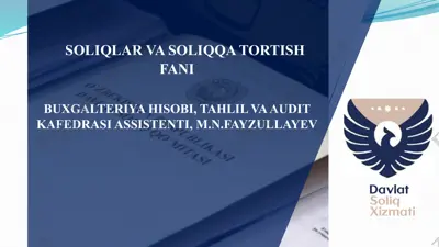 soliqlar va soliqqa tortish — PPTX