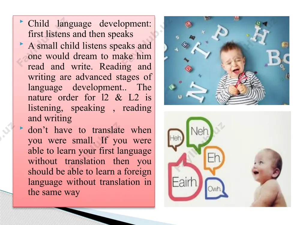 ammar and vocabulary that elementary school students can learn in a given period of time. right hemispheric participation ober (1981) noted that in second language learning, there is significant right hemispheric participation and that “this participation is particularly active during the early stages of learning the second language”… strategies of acquisition. genesee (1982): “there may be greater right hemisphere involvement in language processing in bilinguals who acquire their second language relative to their first language and in bilinguals who learn in informal contexts” anthropological evidence adults acquired an authentic accent in second language after the age of puberty. jane hill (1970): non-western societies adults can , in normal course of their lives, acquire second languages perfectly. sorenson (1967) in tukano culture of south america: at least two dozens were spoken among these communities. people must marry outside the group , and hence almost always marry someone who speaks another language. …