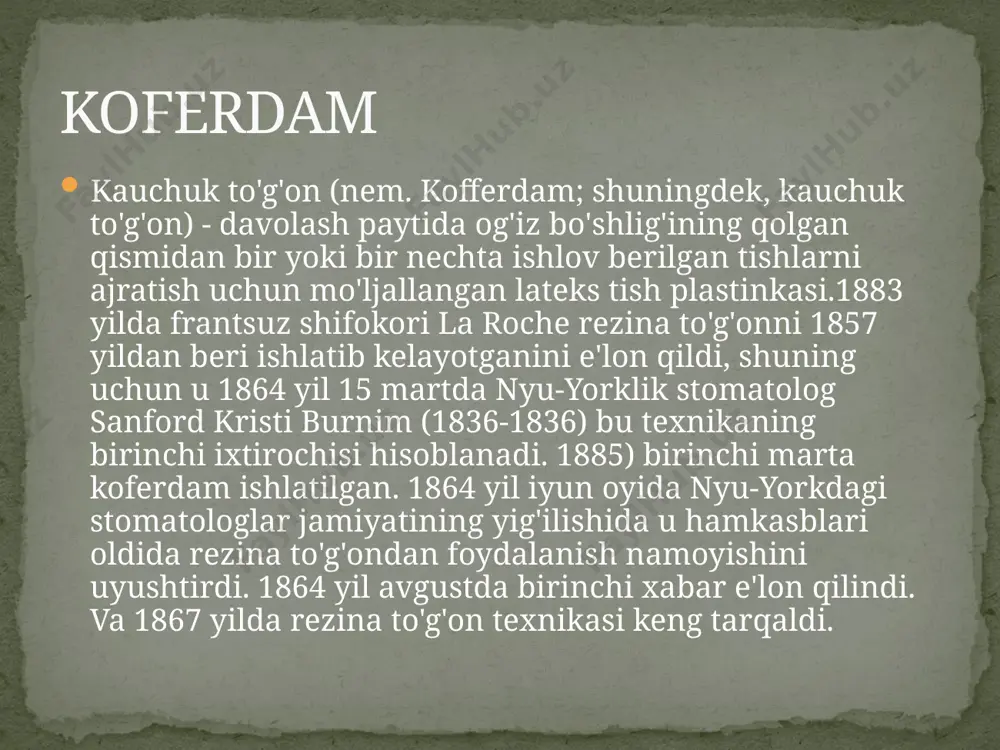 h qanday qismlar qolmaganligini tekshirish kerak raberdamni olib tashlash metakrilat asosidagi yorug'lik bilan mustahkamlovchi material shpritslarda past zichlikdagi gel shaklida ishlab chiqariladi.gel polimerizatsiya vaqti 20 soniya. interdental bo'shliqlarda u tish emaliga va marginal tish go'shtiga yaxshi mahkamlanadi, yumshoq to'qimalarni ishonchli himoya qiladi. suyuq koferdam og'iz bo'shlig'iga lab retraktori o'rnatiladi, tupurik chiqaradigan va paxta chig'anoqlari o'rnatiladi. izolyatsiya qilinadigan tishlar va qo'shni yumshoq to'qimalar yaxshilab quritiladi gel bir martalik kanül yordamida tish atrofidagi to'qimalarga qo'llaniladi material polimerlanadi protsedura tugagandan so'ng, izolyatsion to'siqni olib tashlash spatula yordamida osongina amalga oshiriladi. ariza berish tartibi tishlarni oqartirish mikroorganizm kauchuk to'g'on lateks pardani qo'llashdan keyin tishlarning qo'shimcha muhrlanishi stomatologik muolajalar paytida bemorning lablari va yonoqlarini izolyatsiya qilishning innovatsion vositalari kattalar uchun обычный(regular) маленький(small) optragate image3.png image4.png image5.png image6.png image7.jpeg image8.jpeg image9.png /docprops/thumbnail.jpeg