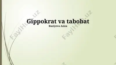 gipokrat va tabobat — PPTX