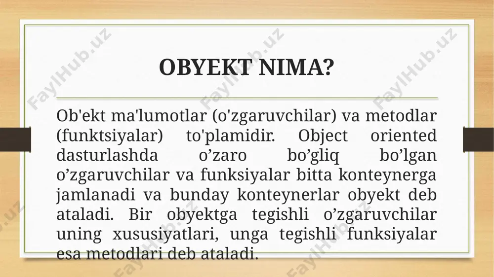 python dasturlash tilida obyektlar va sinflar - Page 3