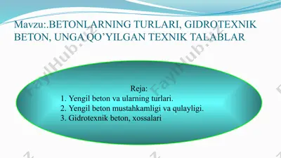 gidrotexnik beton — PPTX