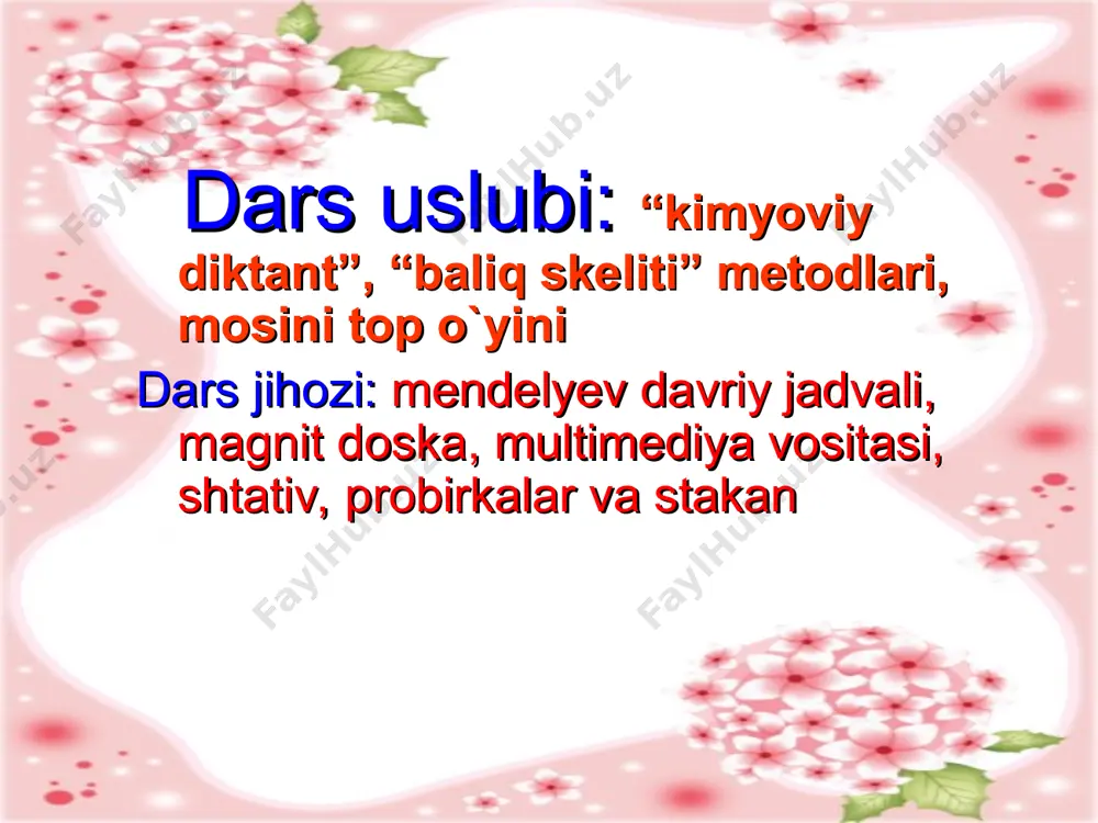 kimyo faniga doir dars ishlanmasi - Page 5