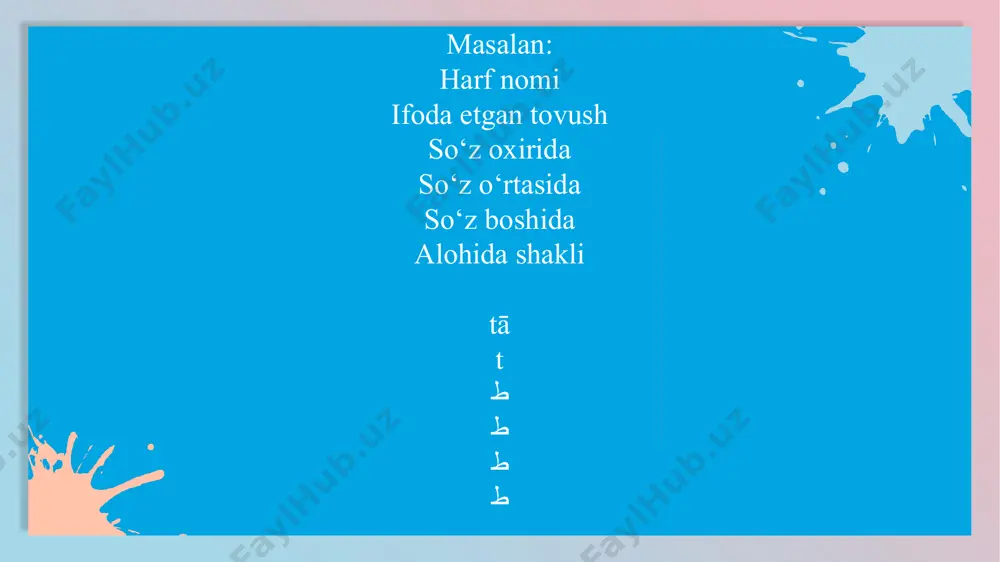 tā zā vāv harflari - Page 3
