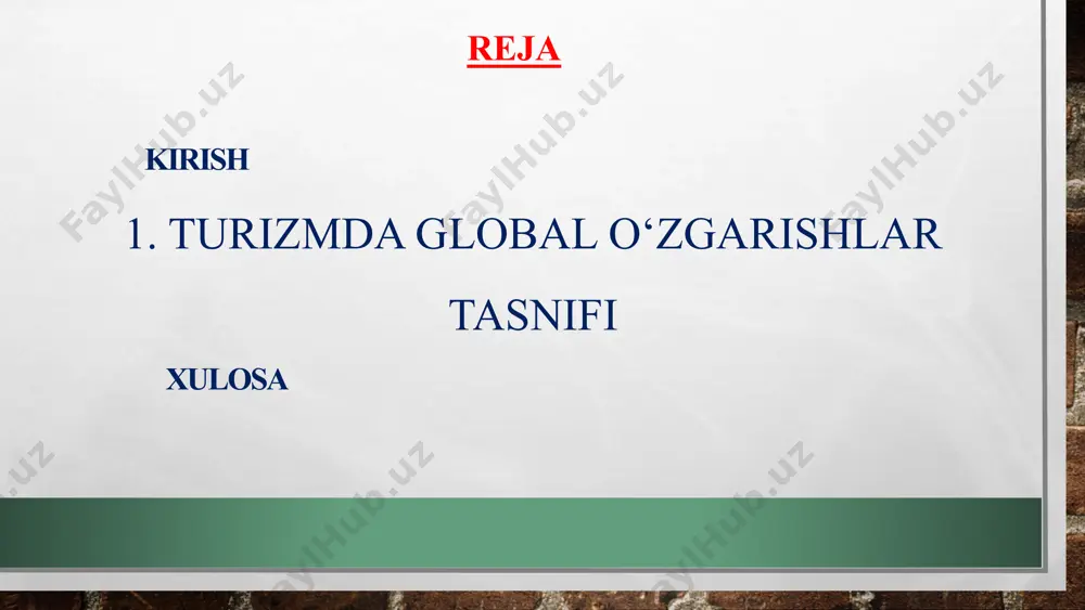 atlar savdosining qariyb 25 foizini tashkil etadi va dunyoda birinchi o‘rinni egallaydi. xalqaro turizm globallashuvining zamonaviy omillari. sayyoramizning katta qismida aholining tinch siyosiy hamkorlikda yashashi, xalq farovonligini oshirish; jamoatchilik ongini oshirish; iqtisodiy rivojlanish, hayot sifatini oshirish orqali demografik vaziyatni yaxshilash. yuqoridagi faktorlar ham turizmning global yoyilishi uchun muhim sanaladi. globallashuv jarayonlarining o'rta sinfga ta'siri. xalqaro turizm sohasidagi globallashuv jarayonlari turizm ishlab chiqarishida xalqaro iqtisodiy aloqalarning kengayishi, turizm ishlab chiqarish omillarining baynalminallashuvining kuchayishi, trans milliy korporatsiyalarning kengayishida namoyon boladi.turizm biznesi, shuningdek, raqobatning kuchayishi, sotib olish va qo‘shilishlar sonining ko‘payishi, uchinchi tomon kompaniyalari va birlashmalarining kiritilishi bilan birga keladi. bugungi kunda turistik xizmatlar dunyoning 150 ga yaqin davlati tomonidan taklif etilmoqda, ularning har biri o‘ziga xos milliy lazzatga ega va jozibador turistik imidj yaratishga intiladi, biroq davlatlar xalqaro turizmning xalqaro bozorida faqat birgalikdagi sa‘y-harakatlari orqali haqiqiy mavqega ega bo‘lishi mumkin. globallashuv keng qamrovli siyosiy, iqtisodiy va ijtimoiy hodisa bo‘lib, turizm industriyasining o‘sishini …