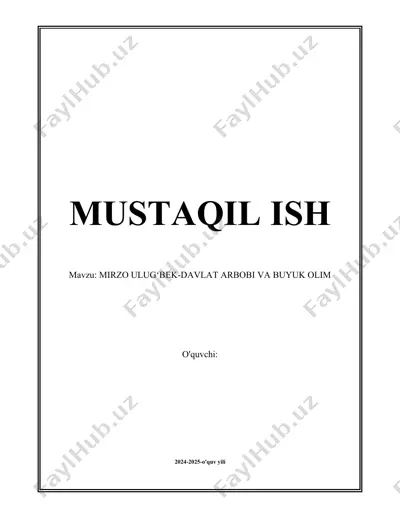 mirzo ulugʻbek-davlat arbobi va buyuk olim — DOCX