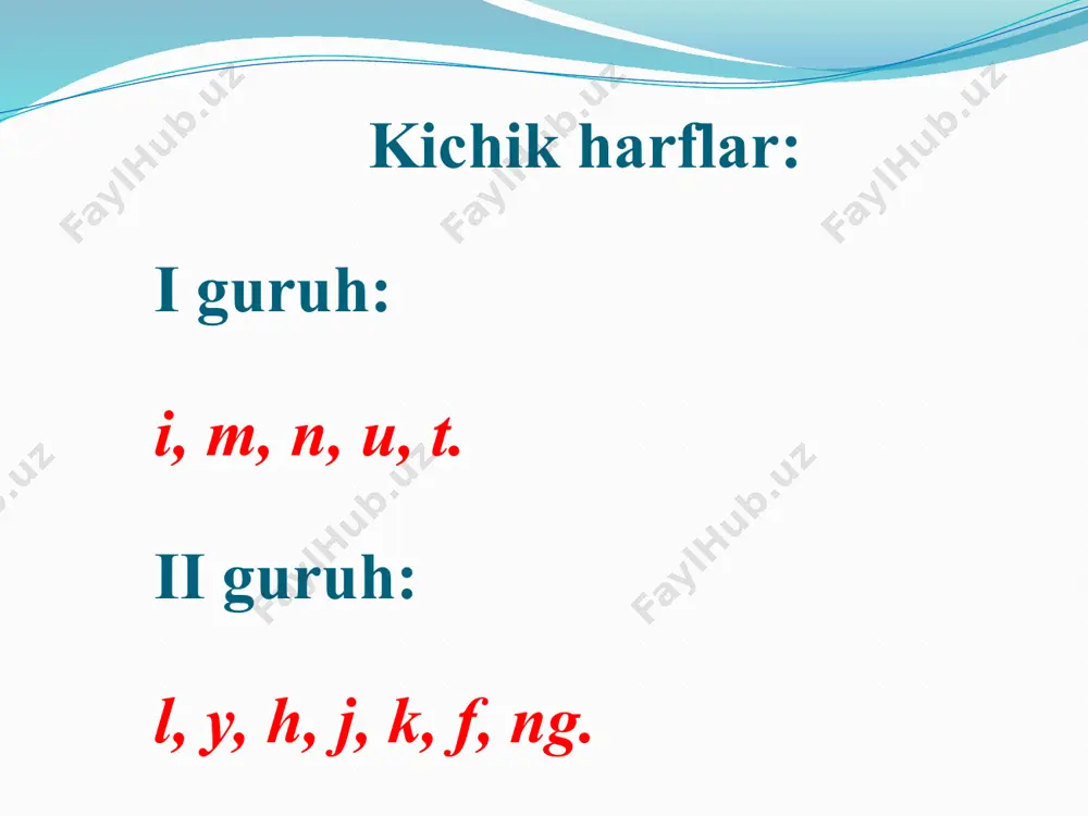 harf qism(element)larini va i, ii guruh kichik harflarni yozish - Page 5
