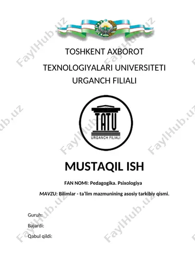 umumiy pedagogika va ta'lim-tarbiya — DOCX