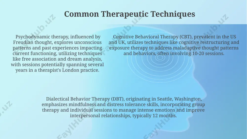 ct cultural norms impacting therapeutic approaches. measuring treatment effectiveness measuring symptom reduction via standardized scales like the hamilton depression rating scale (hdrs) shows a 50% reduction in scores post-treatment in 70% of patients in a 2023 study conducted in boston, indicating significant effectiveness for specific disorders. a meta-analysis encompassing over 500 studies from various european nations revealed that patients receiving psychotherapy exhibited a 75% improvement in quality of life measures compared to control groups, highlighting its broader impact beyond symptom alleviation. longitudinal studies tracking 100 participants in california for 5 years after completing cognitive behavioral therapy (cbt) demonstrated a 60% relapse rate reduction compared to untreated controls, emphasizing the lasting impact of certain therapies. the therapeutic relationship the quality of the therapeutic relationship predicts 60-70% of successful outcomes in psychotherapy, according to studies conducted across various settings in north america and europe, highlighting the crucial role of the client-therapist bond. …