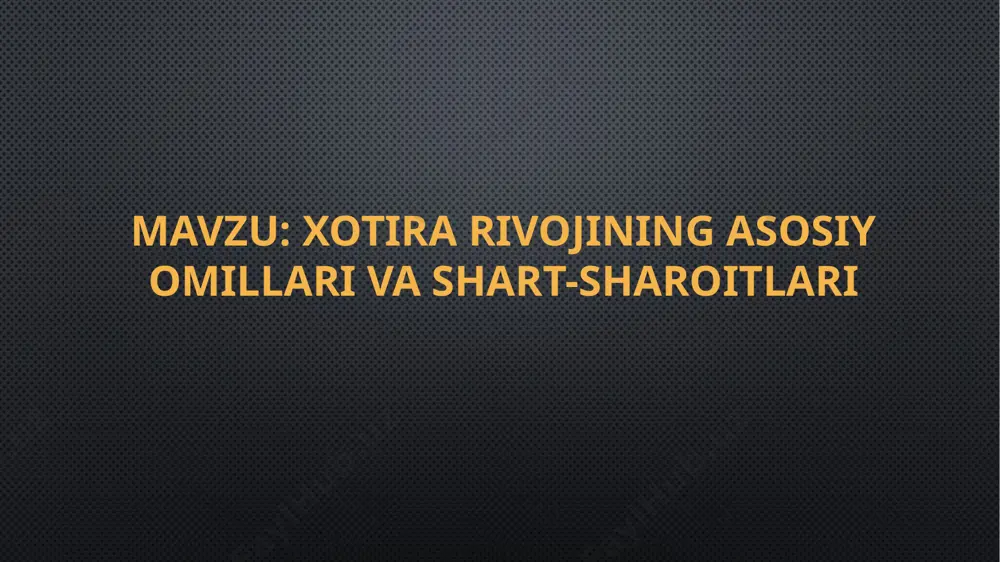 , vizual fazoviy sketchpad materialni vizual yoki fazoviy xususiyatlari bo'yicha saqlaydi. ishchi xotiraning uchta komponenti o'rtasidagi munosabatlarning kuchi turlicha; markaziy ijroiya organi ham fonologik halqa, ham bir-biridan mustaqil bo'lgan vizual fazoviy sketchpad bilan mustahkam bog'langan. ba'zi dalillar 3-4 yoshdan boshlab o'smirlik davriga qadar ishchi xotira samaradorligining chiziqli o'sishini ko'rsatadi. markaziy ijro etuvchi organ ishchi xotiraning ajralmas qismi bo'lib, ishchi xotira tizimini har tomonlama diqqat-e'tibor nazoratini o'z ichiga oladi. dastlab kail va saveykis markaziy ijroiya organi ba'zi ma'lumotlarni saqlashda muhim rol o'ynagan va markaziy ijroiya organi uzoq muddatli xotirani mustahkamlagan va diqqatni jamlash, bo'lish va o'zgartirish uchun resurslarni belgilash potentsialiga ega degan xulosaga keldi. hozirgi vaqtda markaziy boshqaruv modeli har qanday turdagi xotirani saqlash imkoniyatini istisno qiladi. biroq, u diqqatni nazorat qilish va kuchaytirish uchun mas'uliyatga ega ekanligini tushunishni o'z ichiga oladi. 2-4 yoshli bolalarda xotirani saqlash hajmining cheklanishi murakkab tushunish jarayonlarini cheklaydi. bola o'sib ulg'aygan sari, xotira uchun ko'proq joy …