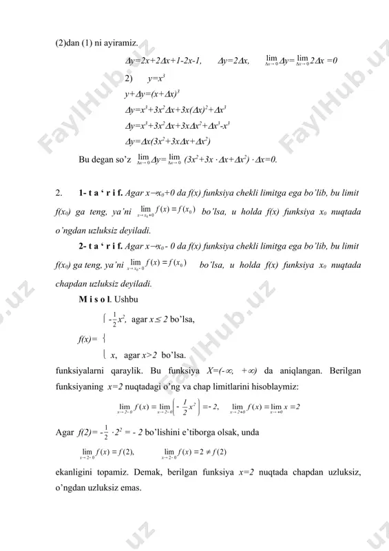 funksiyaning uzluksizligi - Page 5