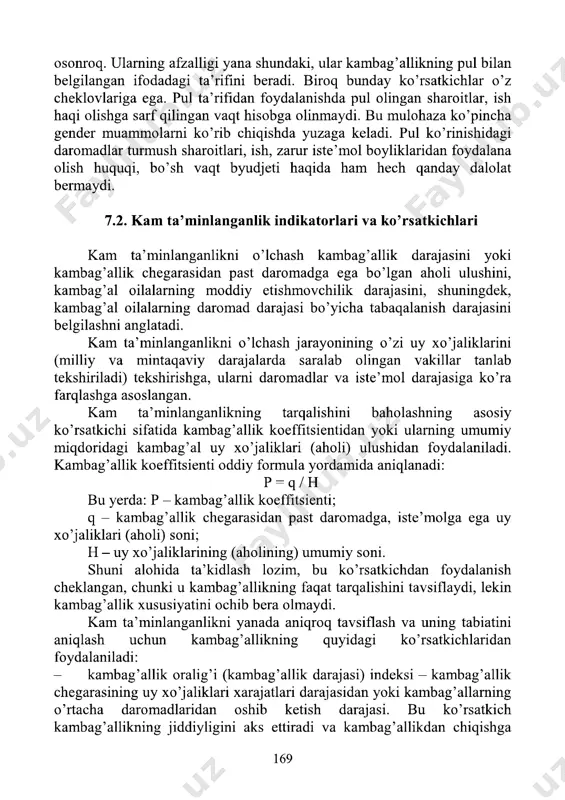 kam ta'minlanganlik ko'rsatkichlari va omillar - Page 5