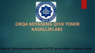 orqa miyaning qon tomir kasalliklari — PPTX