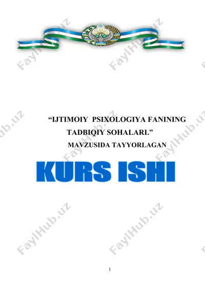 ijtimoiy psixologiya fanining tadbiqiy sohalari — DOCX