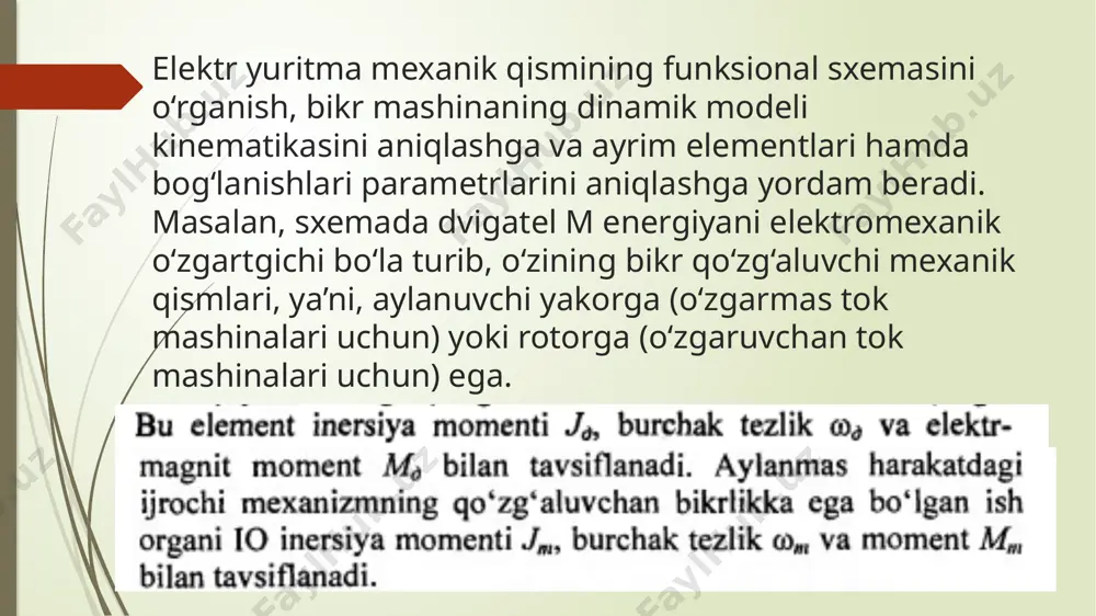 elektr yuritmalarning mexanik qismlarini elementlarini tahlili - Page 5