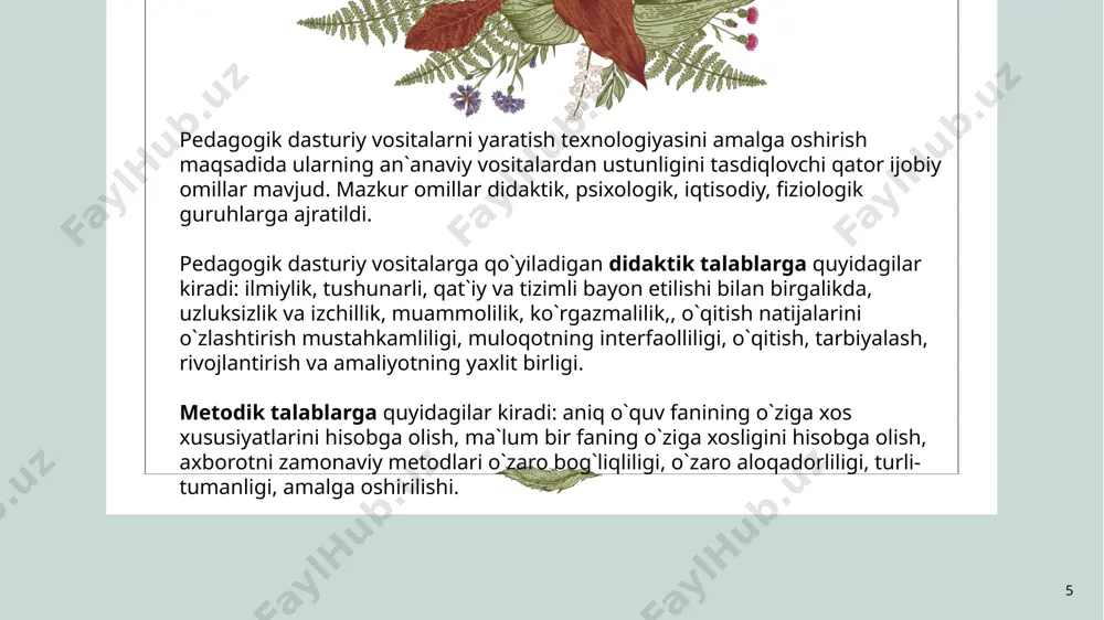 dasturiy vositalarning didaktik imkoniyatlari - Page 5