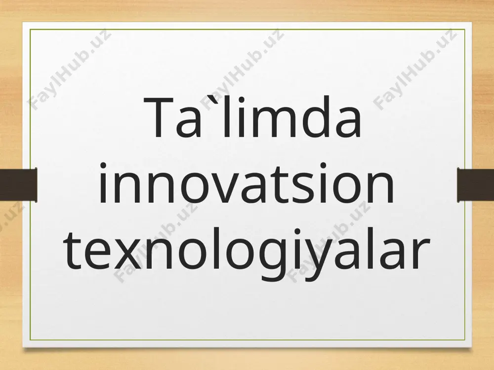 larni o’rgatishni tashkil qilish; -o’quv xonasida interfaol mashg’ulot uchun zarur sharoitlarni yaratish; -ma’ruzachining hamda ishtirokchilarning ish joyi qulay bo’lishini ta’minlash; -sanitariya-gigiena me’yorlari buzilishining oldini olish; -xavfsizlik qoidalariga rioya qilishni ta’minlash; -davomatni va intizomni saqlash; nazorat olib borishni tashkil qilish va boshqalar. ilmiy-metodik omillarga quyidagilar kiradi: -dts talablarining bajarilishini hamda darsdan ko’zda tutilgan maqsadga to’liq erishishni ta’minlash uchun maqsadga muvofiq bo’lgan interfaol usullarni to’g’ri tanlash; -interfaol mashg’ulot ishlanmasini sifatli tayyorlash; -interfaol mashg’ulotning har bir elementi o’rganilayotgan mavzu bilan bog’liq bo’lishini ta’minlash; -mashg’ulotlar mavzusi va mazmunini so’nggi ilmiy-nazariy ma’lumotlar asosida belgilash; -zamonaviy yuqori samarali metodlarni qo’llash; -o’quvchilarning tayyorgarlik darajasini oldindan aniqlash va shunga mos darajadagi interfaol mashg’ulotlarni o’tkazish; -interfaol mashg’ulot uchun yetarlicha vaqt ajrata bilish va boshqalar. tarbiya texnologiyasi tushunchasi tarbiyaning texnologiyaviyligi ta’lim muassasalarida tarbiyaviy maqsadlarni amalga oshirish va unga erishishga sharoit yaratadi, nazariy asoslangan uzluksiz davom etadigan tarbiyalash jarayonining shakllari; metodlari, usullari va vositalarini oʻqituvchi toʻgʻri tanlab natijalarga erishishini ta’minlaydi. u …