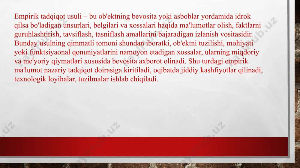 k ko'p yoki oz ekanligi raqamlarda ifodalanadi. masalan, demografik tadqiqotlarda oilalardagi bolalar soni, psixologik eksperimentda sinalayotgan guruh a'zolarining intellektual natijalari koeffitsiyenti, test sinovlari natijalari munosabat shkalasi simvollari yordamida aniqlanadi. munosabat shkalasi. bunda munosabatlar darajasi miqdor shkalalari yordamida belgilanib, bir ob'ektdagi xislatlar qiymati boshqasidagidan qanchalik ko'p yoki oz ekanligi raqamlarda ifodalanadi. masalan, demografik tadqiqotlarda oilalardagi bolalar soni, psixologik eksperimentda sinalayotgan guruh a'zolarining intellektual natijalari koeffitsiyenti, test sinovlari natijalari munosabat shkalasi simvollari yordamida aniqlanadi. uyushma tuzilishi:takrorlash qiymati: aqliy shakllanishlarni ko'pincha bir vaqtning o'zida boshdan kechirish zarur.shaxsiy takrorlashlarning ta'siri(serialni yod olayotganda, joy katta rol o'ynaydi).bir butunga tegishli bo'lish ta'siri: uyushma paydo bo'lishi uchun qaramlik bo'lishi kerak.takrorlashlarning to'planishi va taqsimlanishi: yuqori jismoniy mashqlar kontsentratsiyasi bir necha kunga taqsimlanishdan ko'ra yomonroqdir. jost qonuni: bir xil kuchga ega bo'lgan ikkita uyushma, ulardan biri eski, takrorlanganda eskisi yaxshiroq yangilanadi. taqqoslash jarayonida ob'ektlardagi, bir tomondan o'xshashlik, umumiylik, moslik, aynanlik, ikkinchi tomondan, farq, xususiylik, o'ziga xoslik (indivuduallik) kabi birlashtiruvchi …