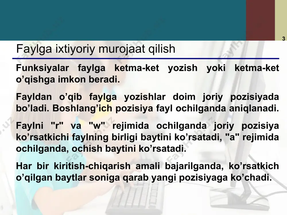 to’g’ri murojaatli fayllarni kiritish chiqarish. istisno holatlariga ishlov berish - Page 3