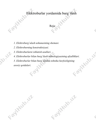 elеktrоburlаr yordаmidа burg`ilаsh — DOC