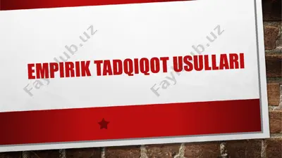 empirik tadqiqot usullari — PPT