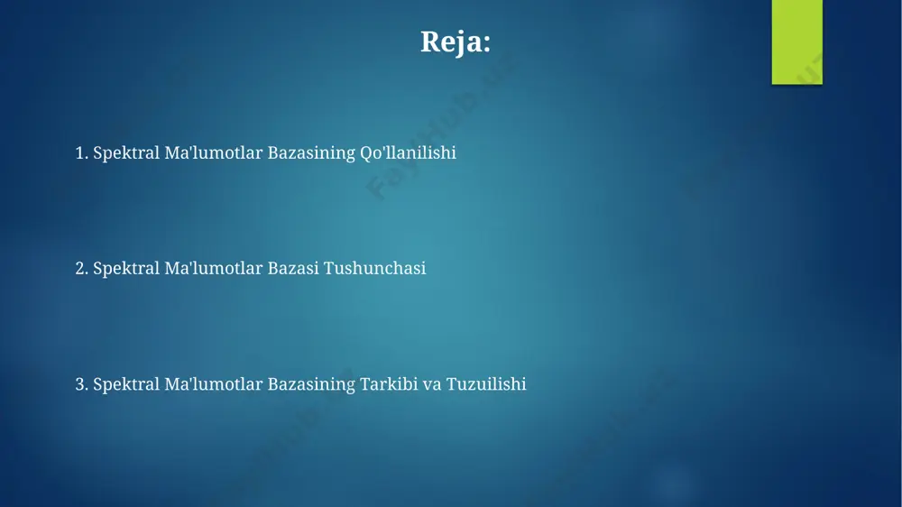 ilgan spektral ma'lumotlar bazasi 100 000 dan ortiq moddaning infraqizil spektrlarini o'z ichiga oladi va kimyoviy tahlil uchun keng qo'llaniladi. spektral ma'lumotlar bazalarining qo'llanilishi tokio universiteti olimlari tomonidan yaratilgan spektral ma'lumotlar bazasi 5000 dan ziyod organik birikmalarning infraqizil spektrlarini o'z ichiga olib, yaponiya kimyo sanoatida keng qo'llaniladi va yangi materiallarni tadqiq qilishda yordam beradi. spektral ma'lumotlar bazalari, masalan, 2000 dan ortiq birikmalar spektrlarini o'z ichiga olgan nist (amerika qo'shma shtatlari milliy standartlar va texnologiyalar instituti) ma'lumotlar bazasi kabi, kimyoviy moddalarni aniqlash va tahlil qilishda muhim rol o'ynaydi. spektral ma'lumotlar bazalarining afzalliklari va kamchiliklari spektral ma'lumotlar bazalarining aniqligi va ishonchliligi o'lchov usullariga, asbob-uskunalarning kalibrlanishiga va ma'lumotlarni qayta ishlash algoritmlariga bog'liq bo'lib, masalan, raman spektroskopiyasi ma'lumotlar bazasining aniqligi infraqizil spektroskopiyasiga qaraganda pastroq bo'lishi mumkin. spektral ma'lumotlar bazalari, masalan, 1000 dan ortiq kimyoviy moddalarni o'z ichiga olgan nist ma'lumotlar bazasi kabi, turli xil moddalarning aniq identifikatsiyasi uchun tezkor va samarali vosita bo'lib xizmat …
