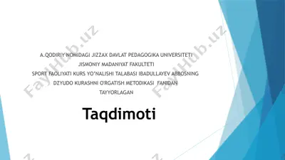 dzyudo kurashni o'rgatish metodikasi — PPTX