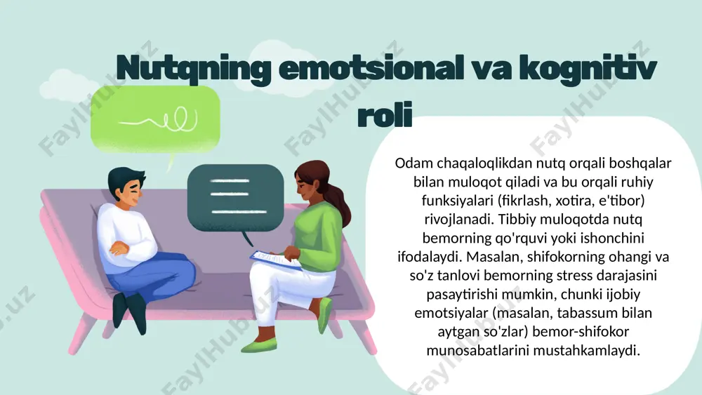 tibbiy muloqotda nutqning psixologik asoslari. nutq bilan bogʻliq kasalliklar - Page 3