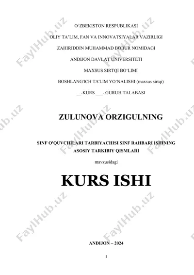 sinf rahbari ishi — DOC