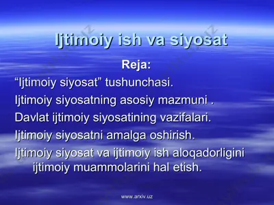 ijtimoiy ish va siyosat — PPT