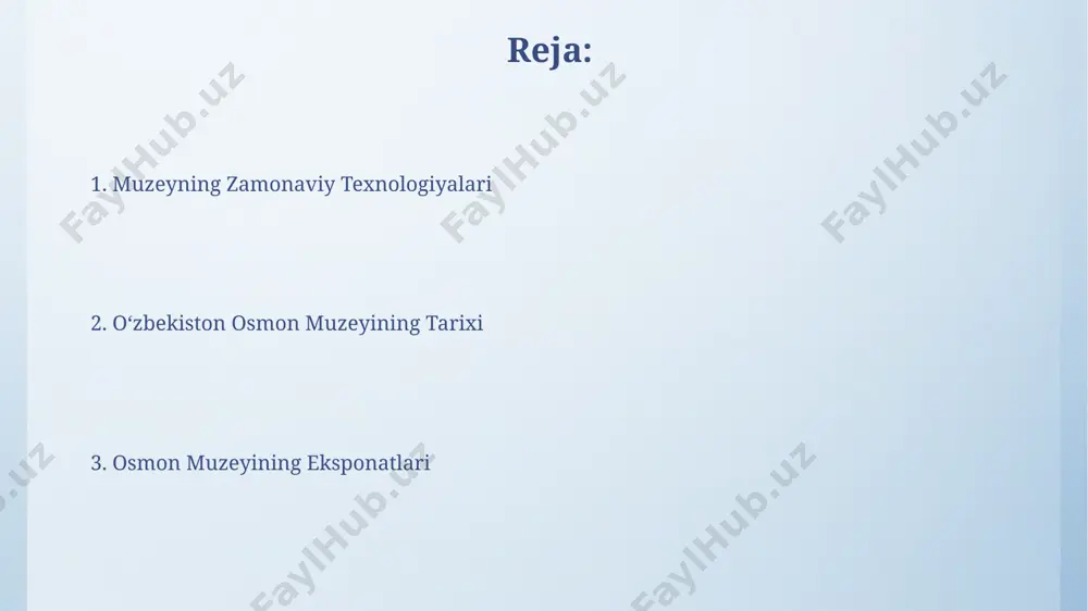 ehmonlariga virtual reallik koʻzoynaklari orqali 18-asrga oid toshkent shahriga 360° virtual sayohat qilish imkoniyati taqdim etiladi, bu esa 2000 dan ziyod tarixiy binoning 3d modellari bilan qoʻllab-quvvatlanadi. e'tiboringiz uchun rahmat @taqdimot_robot image4.png image5.jpg image6.jpg image7.jpg image8.jpg image9.jpg image3.jpeg