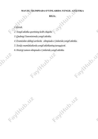 yengil atletika tarixi — DOCX