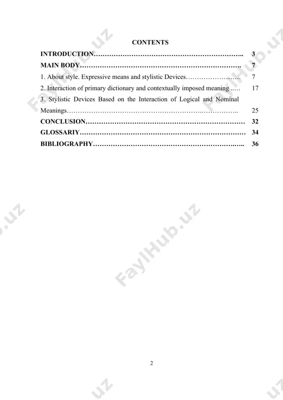 e main criterion for the work of the head of each education institution”, shavkat mirziyoyev said. the actuality of the course work. in order to improve the training and provide better knowledge of foreign languages we have to accelerate the realization of the national programmer of personnel training in the country. as in many other aspects of life the situation changed in a language policy. that requires creation of new textbooks, dictionaries, manuals. in order to fulfill this goals one must know every field of linguistics. the aims and purposes of the work. main goal of the work is to compare, analyze and find examples which belong to lexical stylistic device. the scientific novelty of the work. the analyses of the lexical stylistic device of both languages have done in comparing the works done by galperin i.r , kukharenko.v.a , and bobohonova l.t. the practical value. the practical value of …