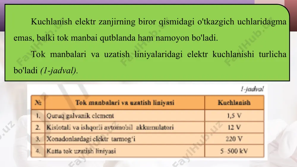 elektr kuchlanish va uni o'lchash 8 - sinf - Page 5