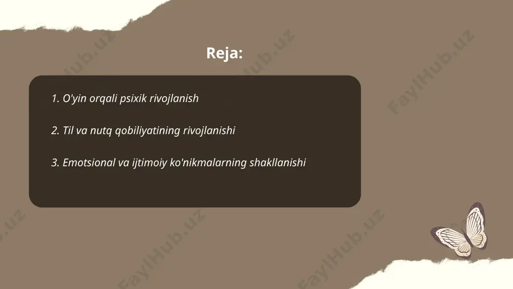 lalik davrida ularning 70-80% shakllanishi kuzatiladi. ushbu davrda bolalar o'z his-tuyg'ularini aniqlash va boshqalar bilan muloqot qilishni o'rganadilar. tadqiqotlarga ko'ra, maktabgacha yoshdagi bolalarda ijtimoiy va emotsional ko'nikmalarni rivojlantirish, ularning maktabda va hayotda muvaffaqiyatga erishishida 40% rol o'ynaydi. bolalarda o'z-o'zini boshqarish va empatiya kabi qobiliyatlar ijtimoiy aloqalarning mustahkamlanishiga yordam beradi. shu bilan birga, stress va salbiy his-tuyg'ularning boshqarilishi ham muhim hisoblanadi. erta aralashuv va ta’lim, bu ko‘nikmalarni rivojlantirishda 30% samarali bo‘lishi mumkin. ... t.me/slaydai_bot 4. diqqat va idrokning rivojlanishi diqqat va idrokning rivojlanishi bolalarda kichik yoshdanoq boshlanadi. 3 yoshga kelib, bolalarning diqqatini bir yerda 5-10 daqiqa davomida saqlash qobiliyati shakllanadi. 6-7 yoshda esa, diqqatni 15-20 daqiqa ushlab turish mumkin. ushbu yoshda idrok ham tez rivojlanadi. 10-12 yoshlarda diqqatning barqarorligi oshib, 30 daqiqa va undan ko'proq vaqt davomida saqlanishi mumkin. rivojlanishga o‘yinlar va maxsus mashqlar orqali yordam beriladi. masalan, turli rangdagi shakllarni ajratish yoki qisqa vaqt ichida detal ko‘rinishidagi o‘yinlar diqqatni rivojlantiradi. …