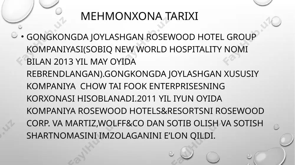 od hong kong, louis vuitton, chanel va tiffany & co. kabi mashhur modadagi brendlarga hamkorlik qilgan va mehmonlar uchun maxsus tajribalar taqdim etish uchun hamkorlik qilgan. strategik hamkorliklar mahalliy bizneslar bilan 👉 mehmonxonaning mahalliy bizneslar bilan strategik ittifoqlar qurib, premium restoranlar, san'at galereyalari va modaga doir butiklar kabi, hong kongning zo'rroq madaniyatini mehmonlarga taqdim etish uchun hamkorlik qilgan. korporativ aloqalar va sponsorliklar 👉 rosewood hong kong katta korporativ aloqalarga ega va etakchi tashkilotlar bilan sponsorlik munosabatlarga ega, bu uning tadbirkorlik tadbirlari va konferensiyalar uchun tanlangan mehmonxona sifatida reputatsiyasini oshiradi. mehmonxona qulayliklari. 323 ta xona,5 ta restoran,bar,kafe,gastromarket,panoramik manzarali isitiladigan ochiq basseyn,spa markazi (massajlar,skrablar,yuz va tana muolajalari),sport zali, biznes markazi,11konferentsiya zali (15 dan 800 kishigacha),wi-fi internetga ulanish,konsyerj xizmatlari,avtoturargoh. kowloon cho’qqisi ko’rinishidagi xona ,102 harbor ko’rinishidagi xona,130 grand harbor ko’rinishidagi xona,20 club grand harbor ko’rinishidagi xona,34 kowloon cho’qqisiga qarashli suite,6 deluxe harbor suite, 16 harbor burchagi suite,2 asaya lodges,6 ikki xonali suite,3 uch …