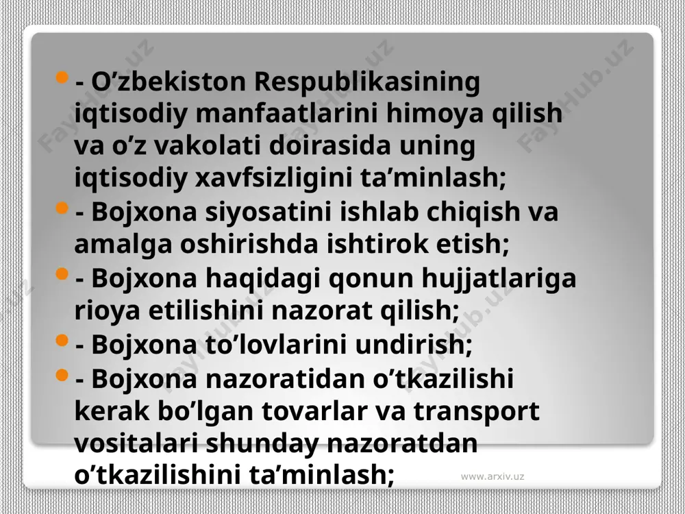 o'zbekiston respublikasi bojxona xizamti - Page 5