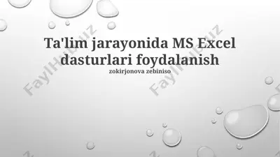 ms excel dasturlari — PPTX