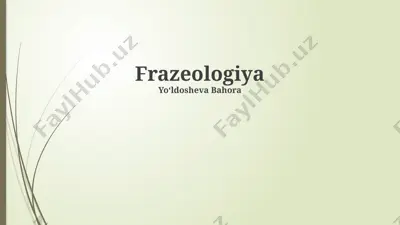frazeologiya — PPTX