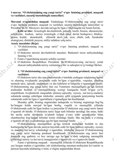 o‘zbekistonning eng yangi tarixi — PDF