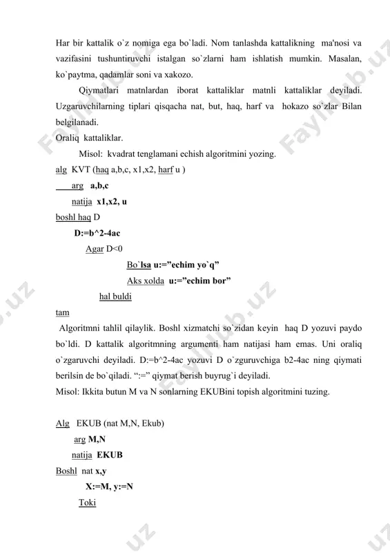 algoritmik til va paskal dasturlash tili - Page 5