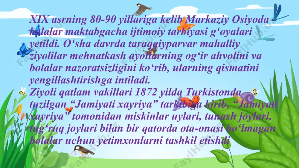 alarni maktabga tayyorlash boʻyicha muqobil, moslashuvchan modellar yetarli darajada rivojlanmagan. taraqqiy etgan mamlakatlardagi kabi bolalarni ijtimoiy, shaxsiy, hissiy, nutqiy, matematik, jismoniy va ijodiy rivojlantirish, atrof-muhit bilan tanishuvga yoʻnaltirilgan maxsus davlat taʼlim dasturlari tatbiq qilinmagan edi. davlat maktabgacha taʼlim muassasalarida faoliyat yuritayotgan pedagog kadrlarning aksariyati oʻrta maxsus maʼlumotga ega boʻlib, bolalarni maktab taʼlimiga talab darajasida tayyorlash imkonini bermas edi. . tarbiya jarayonining mazmun-mohiyati “tarbiya” asosiy pedagogik tushunchalardan biri sanaladi. jamiyat va pedagogikaning tarixiy rivoji davomida bu kategoriyani tushuntirishga turlicha yondashuvlar yuzaga keldi. eng avvalo, yuqorida ta’kidlab o‘tganimizdek, keng va tor ma’nodagi tarbiya farqlanadi. keng ma’noda tarbiya shaxsga jamiyatning ta’sir etishi, ijtimoiy hodisa sifatida qaraladi. mazkur holatda tarbiya ijtimoiylashtirish bilan uyg‘unlashadi. tor ma’nodagi tarbiya deganda, pedagogik jarayon sharoitida ta’lim maqsadini amalga oshirish uchun pedagog va tarbiyala-nuvchilarning maxsus tashkil etilgan faoliyati tushuniladi. ushbu holatda pedagoglarning tarbiyaviy faoliyati tarbiyaviy ish deb ataladi. tarbiya jarayoni – tarbiyachi tomonidan tarbiyalanuvchilarda ma’naviy-axloqiy sifatlar, ijtimoiy va tabiiy borliqqa …